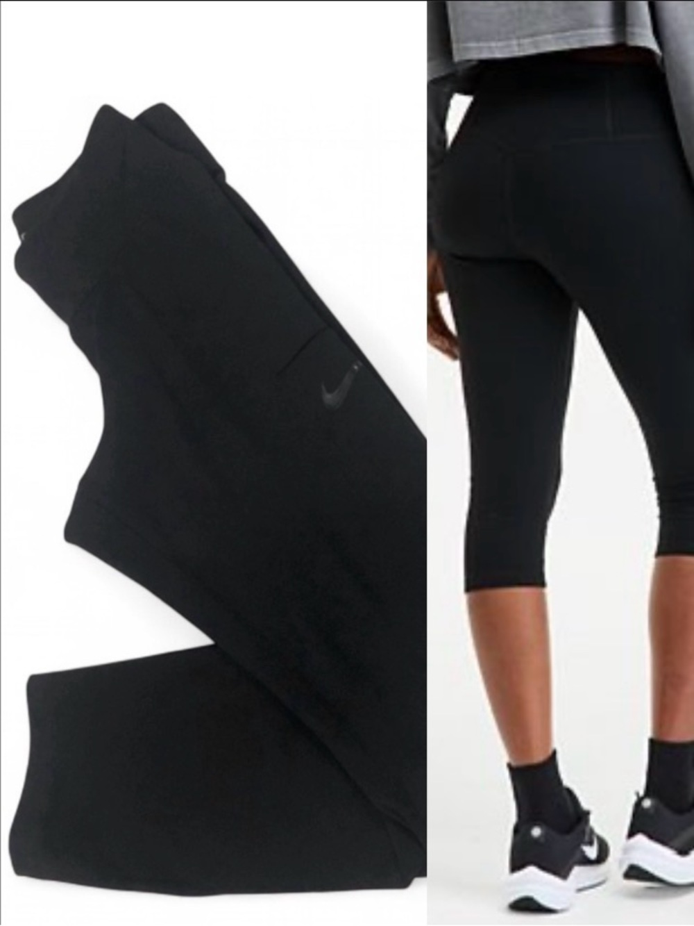 Nike XSmall black 3/4 capri leggings/Yoga pants with pocket